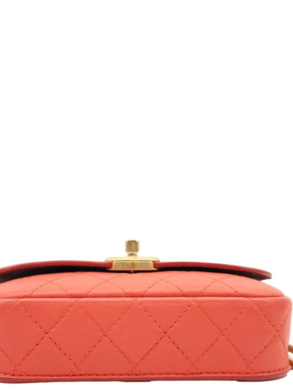 Chanel Multi Pouching Flap Quilted Calfskin Leather Crossbody Bag Orange - Picture 9 of 16